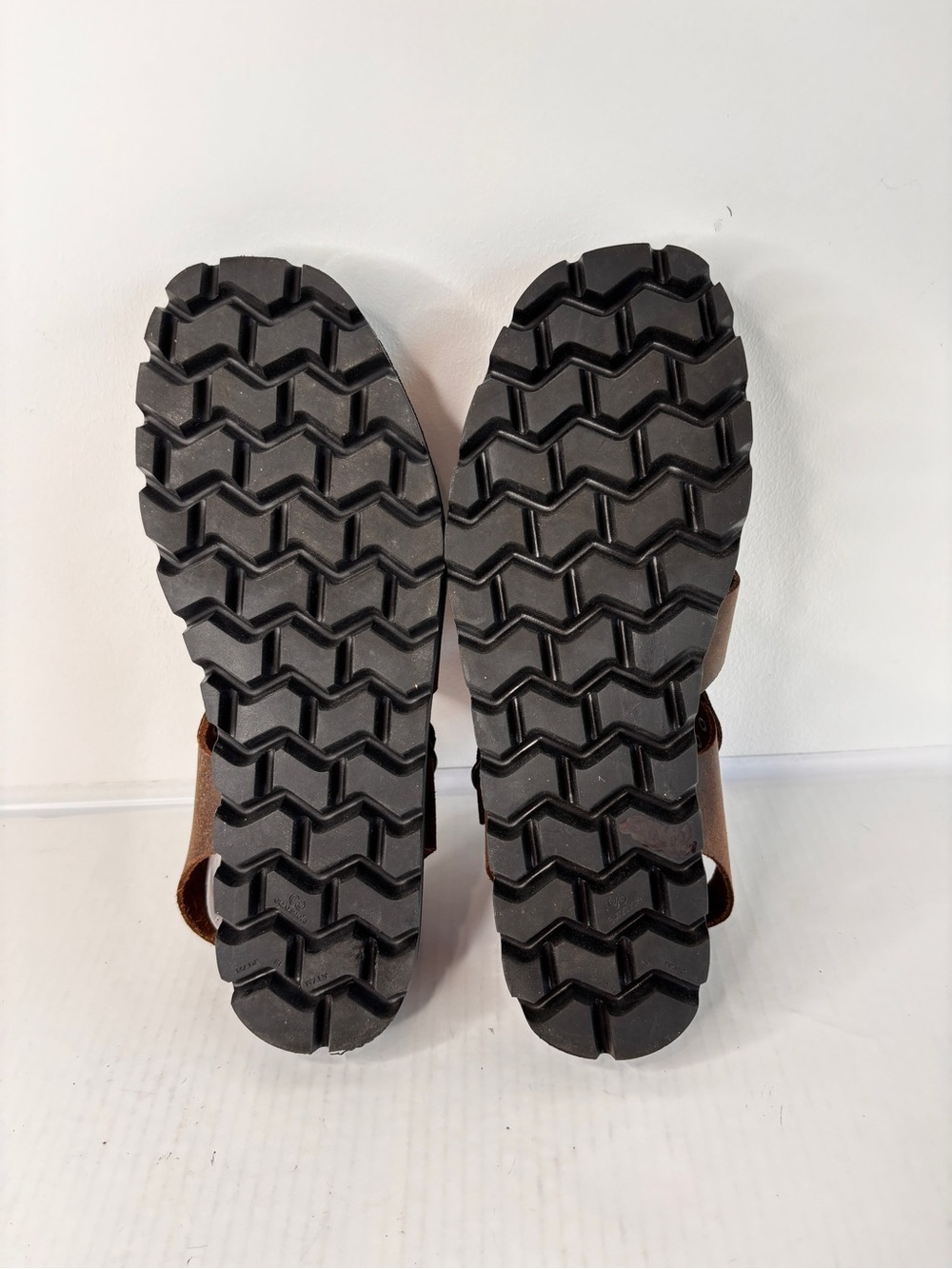 Northwest Territory Brown Leather Fisherman Sandals Mens Sz 10 Woven Rugged Sole - Picture 7 of 16